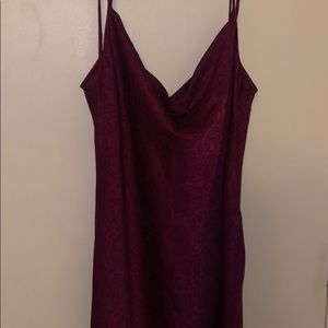 Satin cowl neck slip dress
